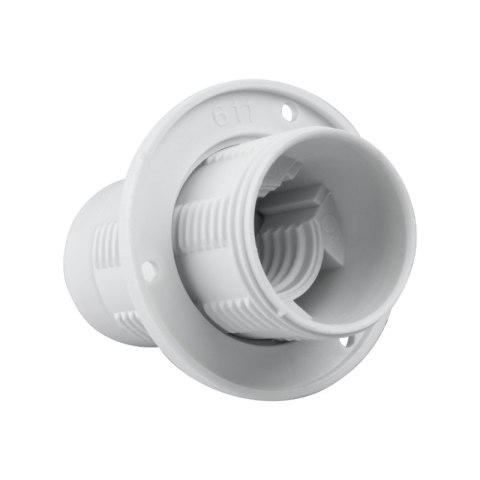 Oprawka E14 z gwintem i kołnierzem, biała DPM