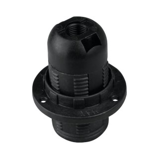 Oprawka E14 z gwintem i kołnierzem, czarna DPM