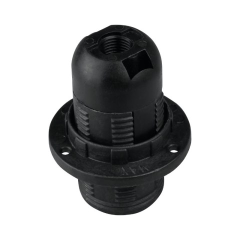 Oprawka E14 z gwintem i kołnierzem, czarna DPM