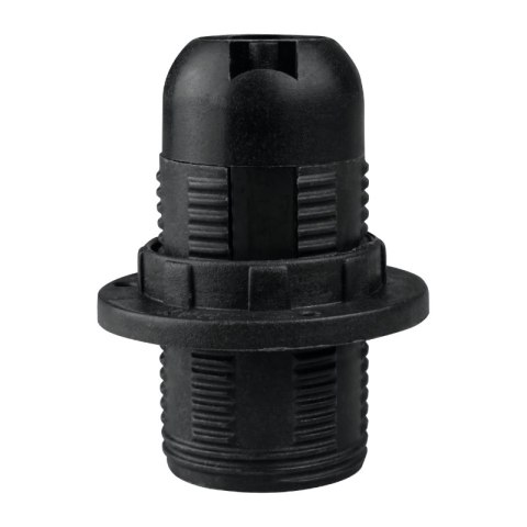 Oprawka E14 z gwintem i kołnierzem, czarna DPM