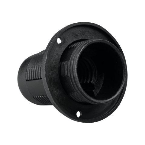 Oprawka E14 z gwintem i kołnierzem, czarna DPM