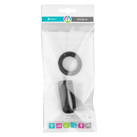 Oprawka E14 z gwintem i kołnierzem, czarna DPM