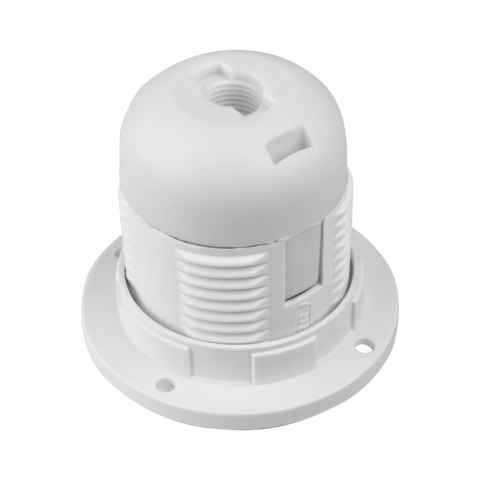 Oprawka E27 z gwintem i kołnierzem, biała DPM