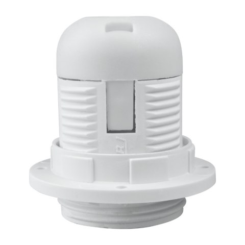 Oprawka E27 z gwintem i kołnierzem, biała DPM