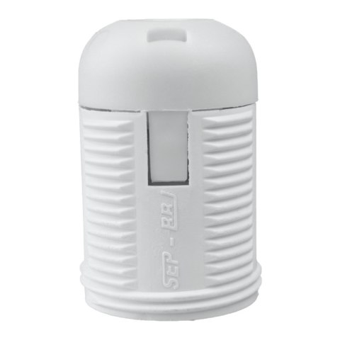 Oprawka E27 z gwintem i kołnierzem, biała DPM