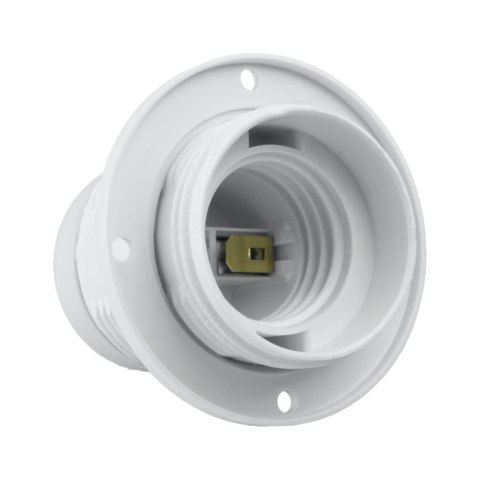 Oprawka E27 z gwintem i kołnierzem, biała DPM