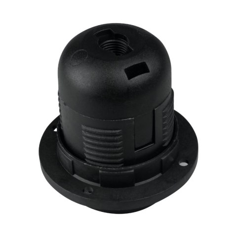 Oprawka E27 z gwintem i kołnierzem, czarna DPM