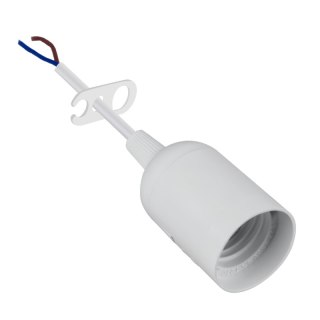 Oprawka budowlana E27 z kablem, biała DPM