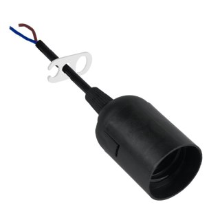 Oprawka budowlana E27 z kablem, czarna DPM