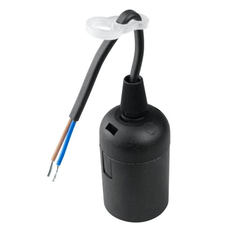 Oprawka budowlana E27 z kablem, czarna DPM