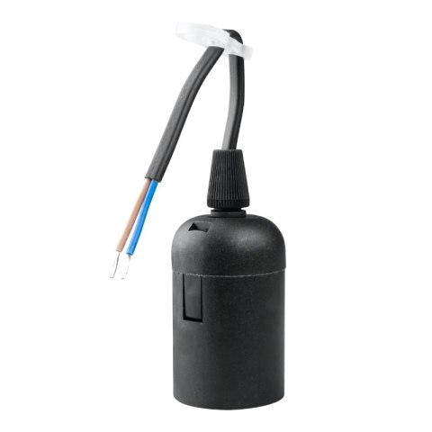 Oprawka budowlana E27 z kablem, czarna DPM