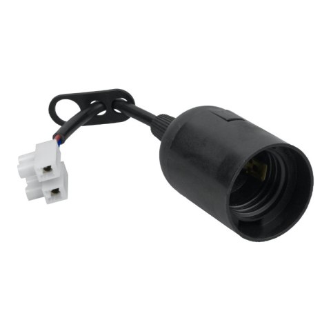 Oprawka budowlana E27 z kablem i kostką, czarna DPM