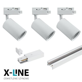 Oświetlenie szynowe - zestaw 3 x GU10, biały, X-LINE DPM