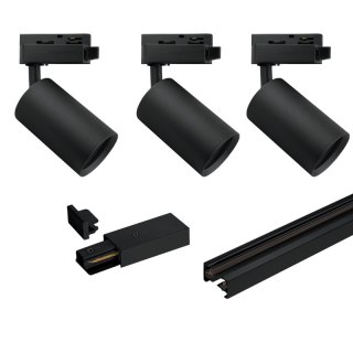 Oświetlenie szynowe - zestaw 3 x GU10, czarny, X-LINE DPM