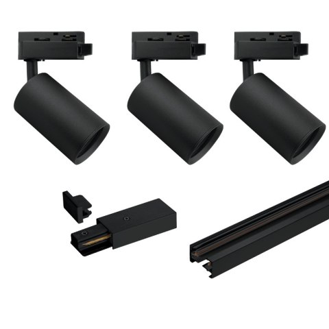 Oświetlenie szynowe - zestaw 3 x GU10, czarny, X-LINE DPM