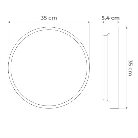 Plafon natynkowy, IP44, 18 W, 4000 K, okrągły, czarny DPM