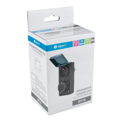 Programator czasowy analogowy z czujnikiem zmierzchu, IP44 DPM