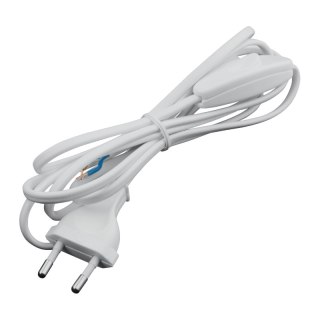 Przewód elektryczny z włącznikiem, biały, 2 m DPM