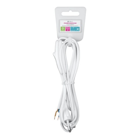 Przewód elektryczny z włącznikiem, biały, 2 m DPM