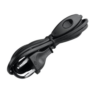 Przewód elektryczny z włącznikiem, czarny, 2 m DPM