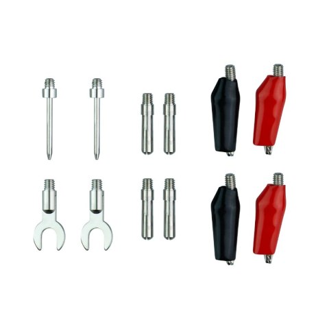 Przewody i końcówki do miernika elektrycznego, cat. III, 2 A / 800 V, 15 elementów DPM