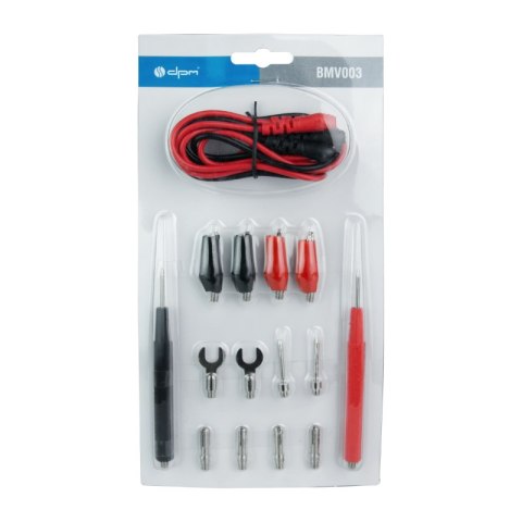 Przewody i końcówki do miernika elektrycznego, cat. III, 2 A / 800 V, 15 elementów DPM