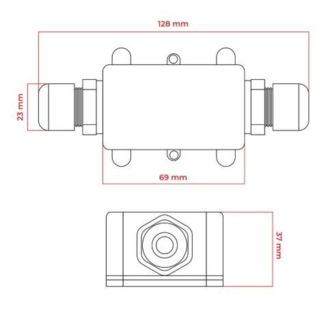 Puszka instalacyjna wodoszczelna, podwójna, 5-12 mm2, IP68 DPM