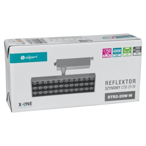 Reflektor szynowy LED, 20 W, 1750 lm, 4000 K, biały, X-LINE DPM