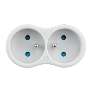 Rozgałęźnik elektryczny, 2 gniazda z uziemieniem, biały DPM