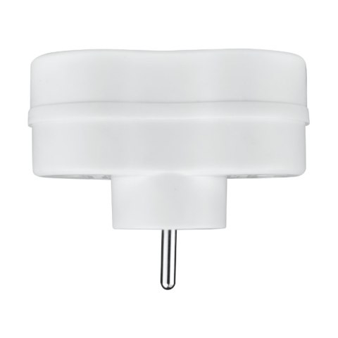 Rozgałęźnik elektryczny, 2 gniazda z uziemieniem, biały DPM