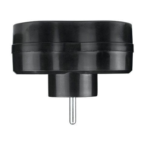 Rozgałęźnik elektryczny, 2 gniazda z uziemieniem, czarny DPM