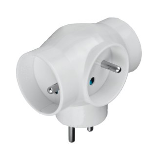 Rozgałęźnik elektryczny, 3 gniazda z uziemieniem, biały DPM