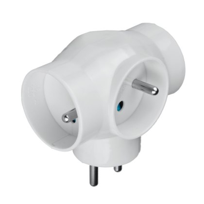 Rozgałęźnik elektryczny, 3 gniazda z uziemieniem, biały DPM