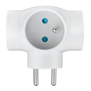 Rozgałęźnik elektryczny, 3 gniazda z uziemieniem, biały DPM