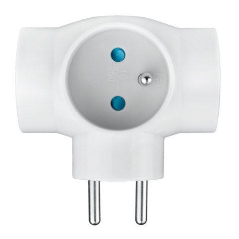 Rozgałęźnik elektryczny, 3 gniazda z uziemieniem, biały DPM