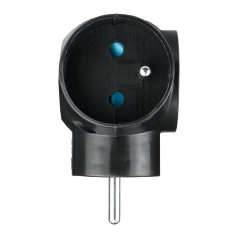 Rozgałęźnik elektryczny, 3 gniazda z uziemieniem, czarny DPM