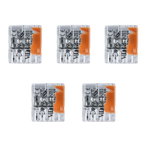 Szybkozłączka instalacyjna drut 3 x 0,5-2,5 mm2, 5 szt. DPM