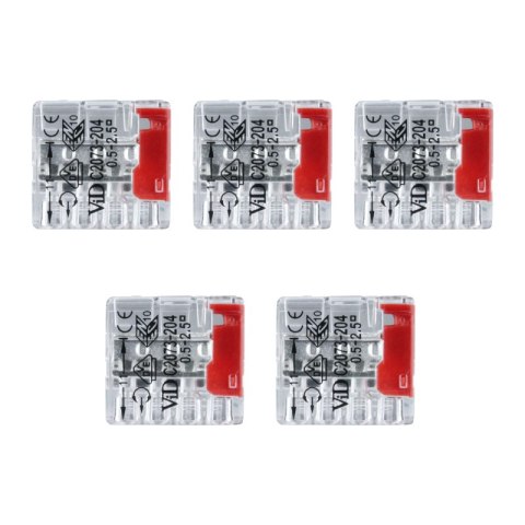 Szybkozłączka instalacyjna drut 4 x 0,5-2,5 mm2, 5 szt. DPM