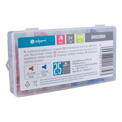 Szybkozłączki elektryczne zaciskowe, 50 szt. DPM