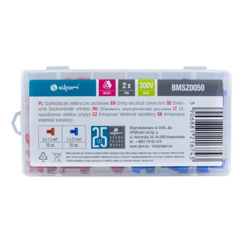 Szybkozłączki elektryczne zaciskowe, 50 szt. DPM