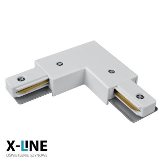 Złączka typu "L" do szyny natynkowej, zasilająca, biała, X-LINE DPM
