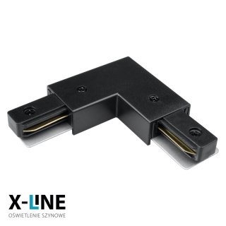 Złączka typu "L" do szyny natynkowej, zasilająca, czarna, X-LINE DPM