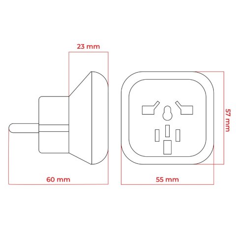 Adapter podróżny Europa, czarny DPM