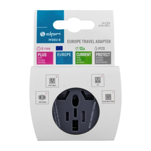 Adapter podróżny Europa, czarny DPM