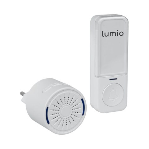 Dzwonek bezprzewodowy kinetyczny, odbiornik AC 230 V, biały, LUMIO