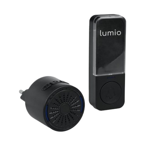 Dzwonek bezprzewodowy kinetyczny, odbiornik AC 230 V, czarny, LUMIO