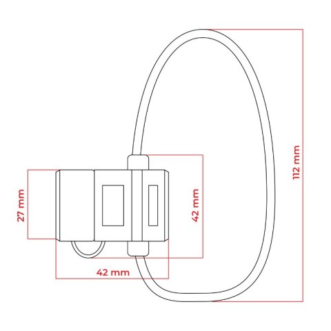 Gniazdo bezpiecznika nożowego 20 mm z przewodem 1,5 mm DX
