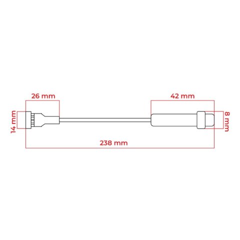 Gniazdo bezpiecznika szklanego z kablem 32 mm