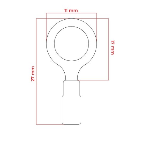 Izolowana końcówka oczkowa, maksymalny przekrój 1mm2, oczko śrubowe: M6, torebka foliowa po 10 szt.