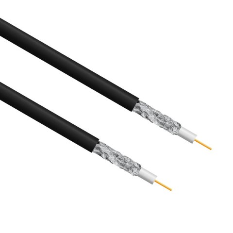 Kabel koncentryczny żelowany RG6, 1.02 mm Cu, 10 m, czarny